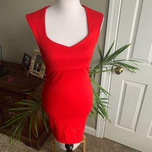 Red bodycon dress with back cutout